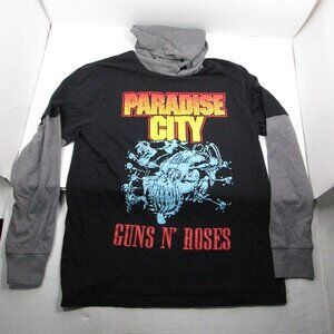 Guns N' Roses Paradise City Long Sleeve Shirt w/Hood Mens Officially Licensed M